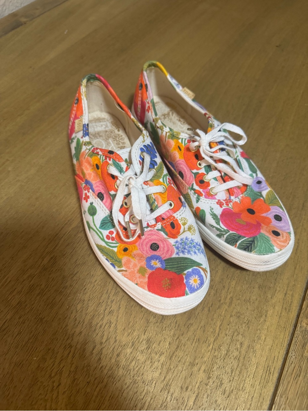 Keds Women’s Floral Canvas Sneakers - White with Multicolor Flowers